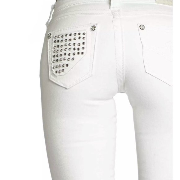 AFFLICTION Women's Denim Jeans RAQUEL TARA WHITE E - Picture 5 of 11